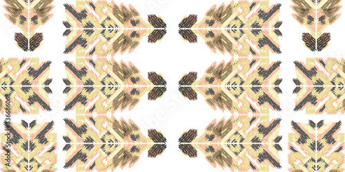 Drapery curves pagan tripe seamless pattern. Indian old surface background. Vector ornament