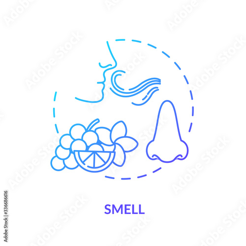Smell concept icon. Sommelier advice, winetasting idea thin line illustration. Appreciating wine aroma. Evaluating drink quality by smell. Vector isolated outline RGB color drawing