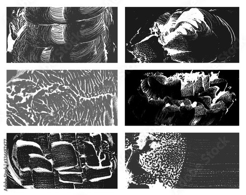 Set of soap grunge. Foam grunge overlay. Shampoo, soap texture. Foam textures. Foam water, soap bubble stains. Foaming. Shower gel. Shaving cream. Vector illustration. Isolated on white background.
