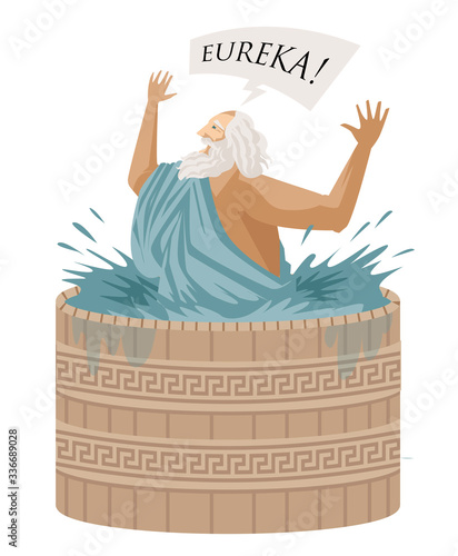 archimedes of syracusa ancient genius mathematician inventor saying eureka in the bath