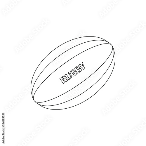 rugby ball on white background vector