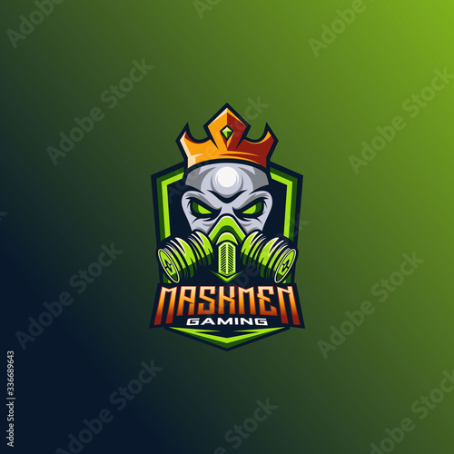 Maskmen esport logo design illustration for gaming club. Skull esport logo design inspiration for gaming club