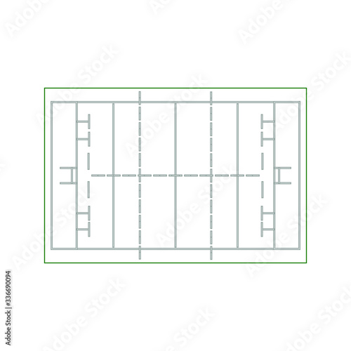 Obraz na płótnie rugby pitch on white background vector w salonie