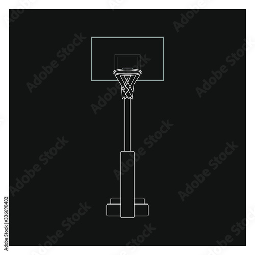 basketball basket on white background vector