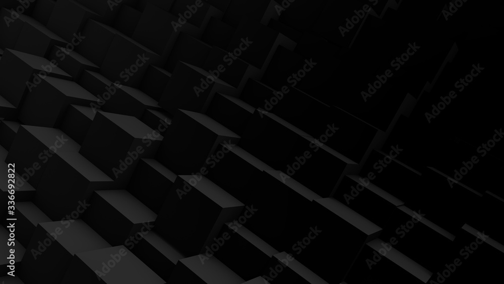 Minimalistic black 3d cubes geometric background. Modern abstract raster illustration, 3d rendering. Raster. Minimalistic black 3d cubes geometric background. Modern abstract raster illustration, 3d rendering. Raster.