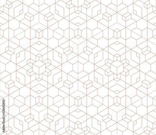             Vector seamless geometric pattern. Gold linear pattern. Wallpapers for your design.