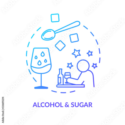 Alcohol and sugar concept icon. Sommelier tips, degustation advice idea thin line illustration. Evaluating wine by droplets in glass. Vector isolated outline RGB color drawing