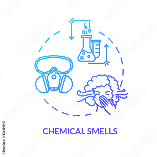Chemical smells concept icon. Flawed wine fermentation indication idea thin line illustration. Recognizing spoiled drink by acetone scent. Vector isolated outline RGB color drawing