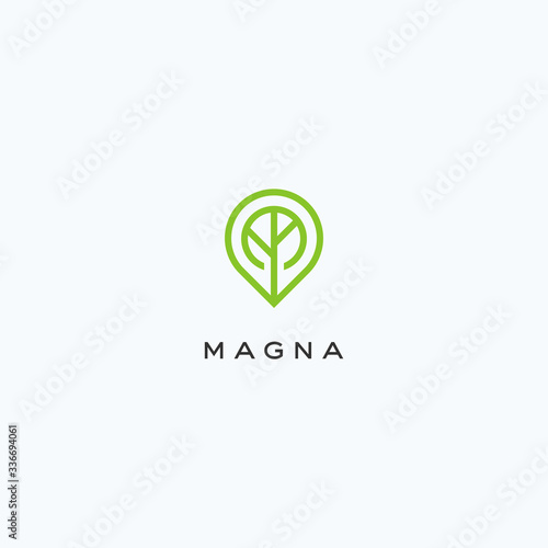 green point logo design vector template