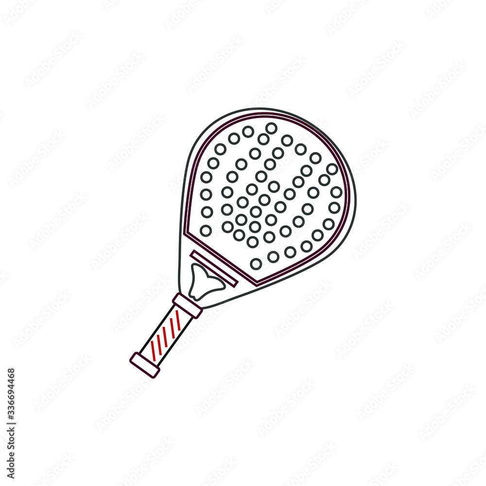 paddle racket on white background vector paddle racket on white background vector