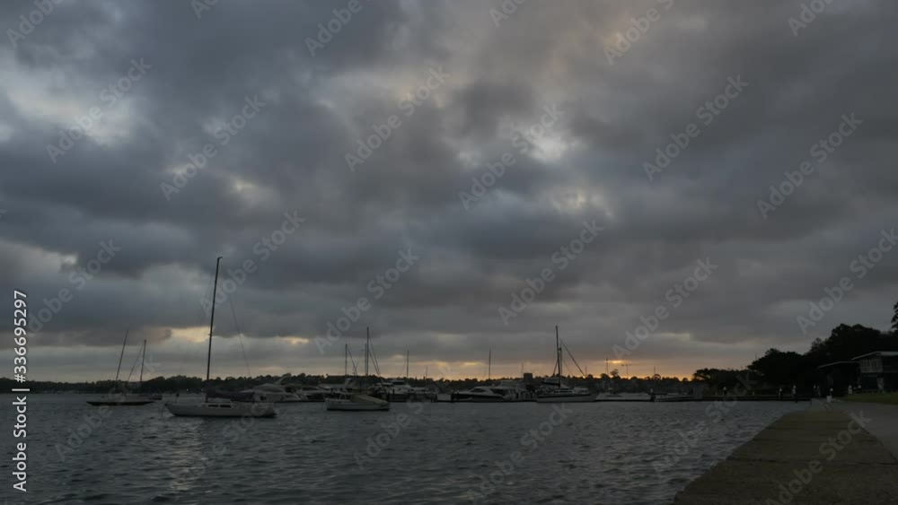 Time lapse of Sydney Sunset with Dramatic moving clouds.