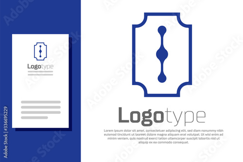 Blue Blade razor icon isolated on white background. Logo design template element. Vector Illustration