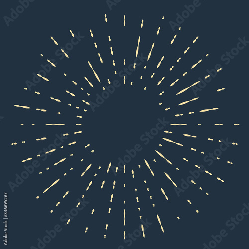 Beige Blade razor icon isolated on blue background. Abstract circle random dots. Vector Illustration