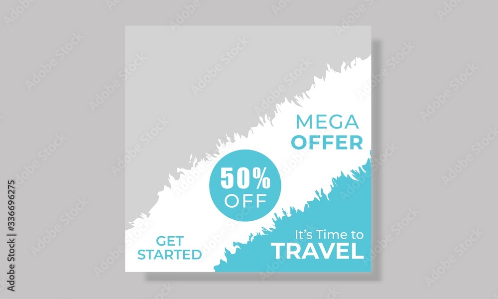 Fototapeta premium Social media banner template. Square frame web banner for social media. Suitable for social media post and web internet ads. Social media mockup