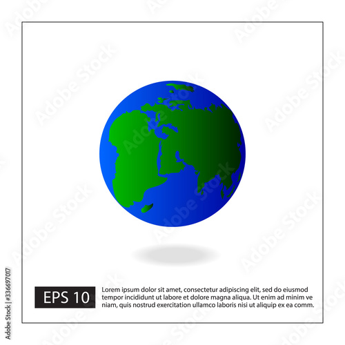 Earth globe vector icon  flat design