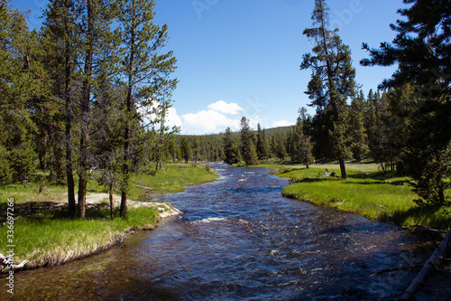 Paisaje en el parque nacional de Yellowstone photo