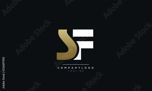 SF Letter logo alphabet monogram initial based icon design