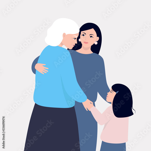 elderly people in a nursing home concept colorful vector illustration