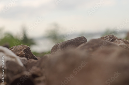 pile of stones on the beach