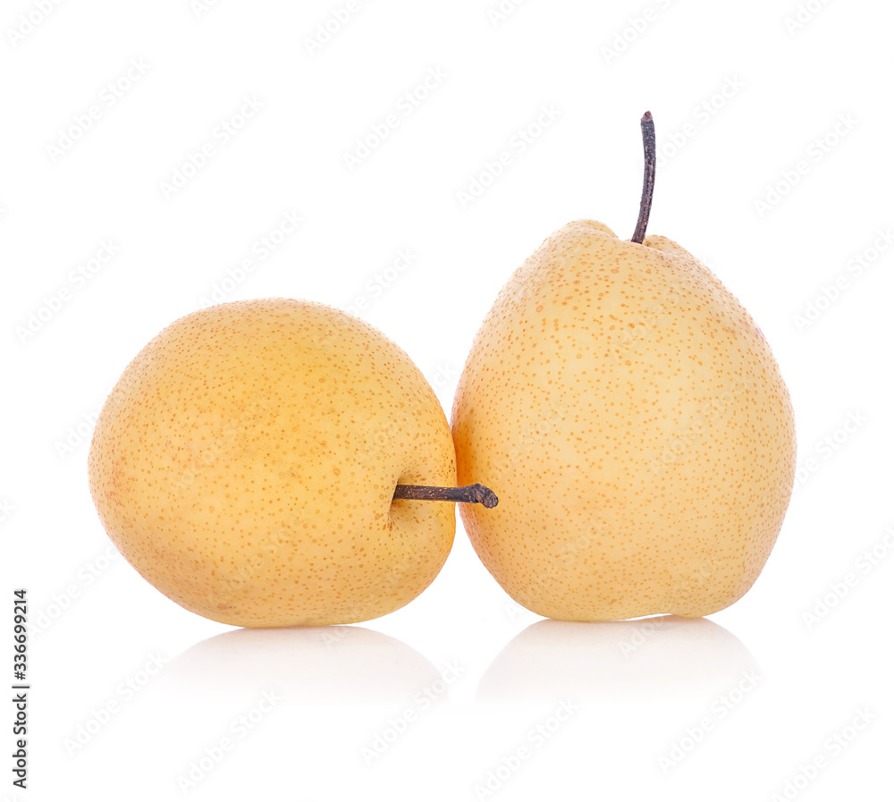Pear fruit over white isolated background. Pear fruit over white isolated background.