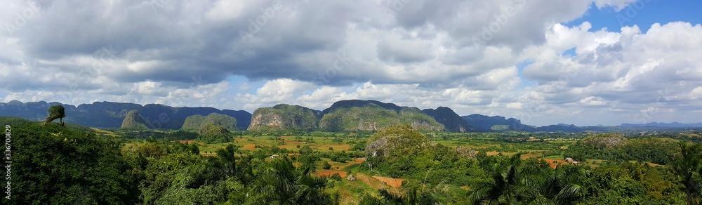 panorama of the mountains at Valle de Vinales Cuba