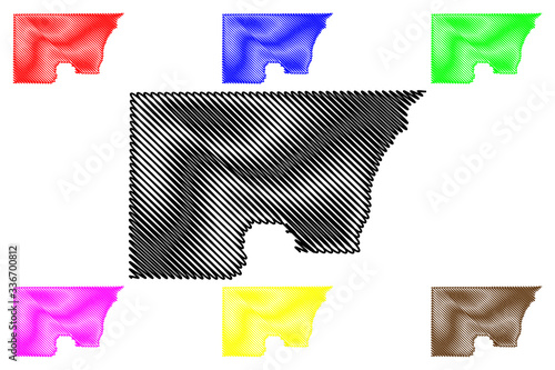 Holmes County, Florida (U.S. county, United States of America,USA, U.S., US) map vector illustration, scribble sketch Holmes map