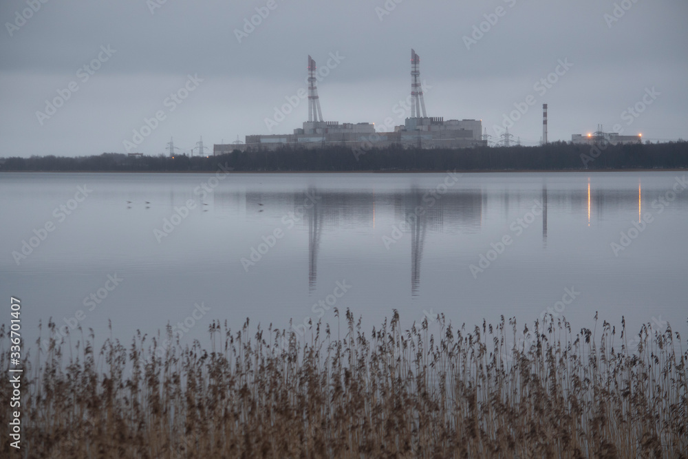 Ignalina Nuclear Power Plant and its reflection on the lake