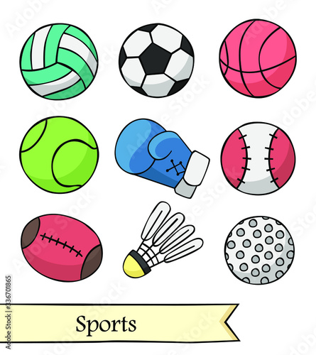 Sports in drawing style vector