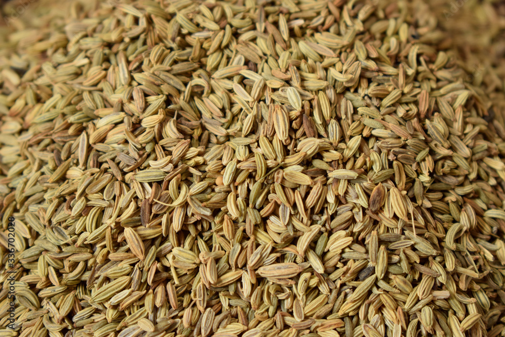 Dried fennel Seeds as an abstract background texture Dried fennel Seeds as an abstract background texture