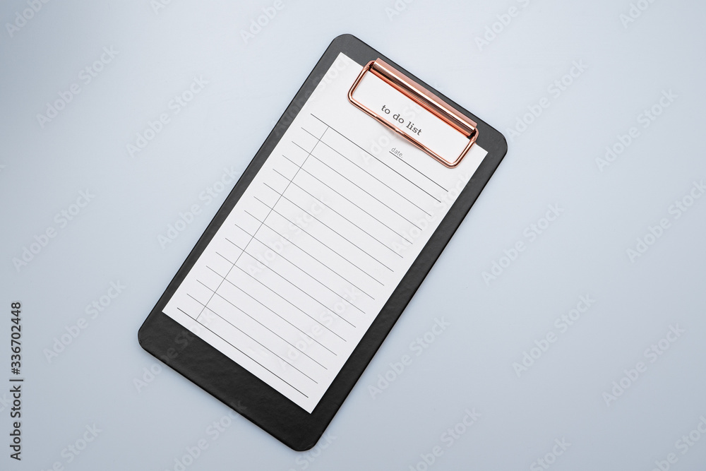 To-to list notepad on black board clip
To-to list notepad on black board clip