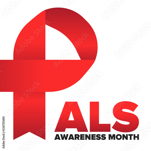 ALS Awareness Month. Amyotrophic lateral sclerosis. Annual campaign is held in May in United States. Control and protection. Prevention campaign. Medical health care concept. Vector illustration