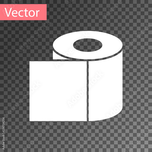 White Toilet paper roll icon isolated on transparent background. Vector Illustration
