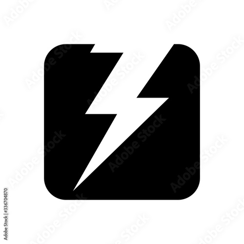 Lightning icon inside rounded corners square, symbol, electricity. Black and white abstract vector illustration. Free Download Lightning icon inside rounded corners square, symbol, electricity. Black and white abstract vector illustration. - GFXLoad
