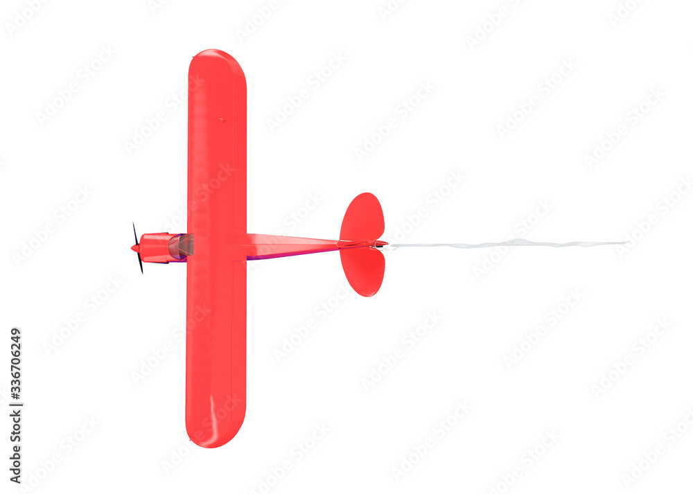Flying airplane and banner on blue sky. 3D illustration Flying airplane and banner on blue sky. 3D illustration