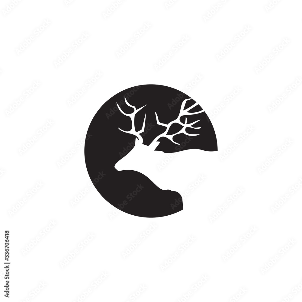 Deer icon logo design template Deer icon logo design template