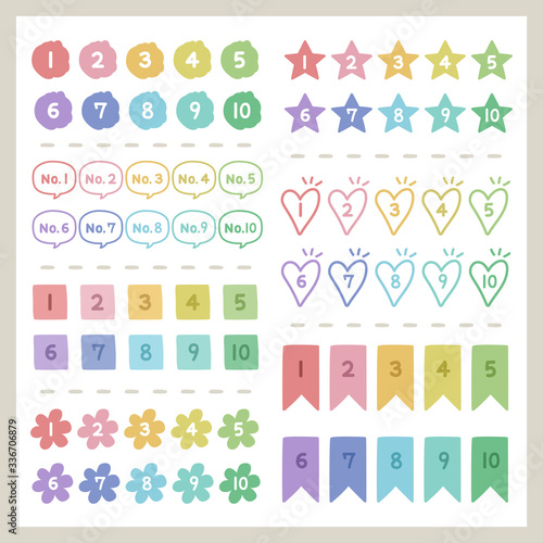 数字 アイコン 手書き  / vector eps