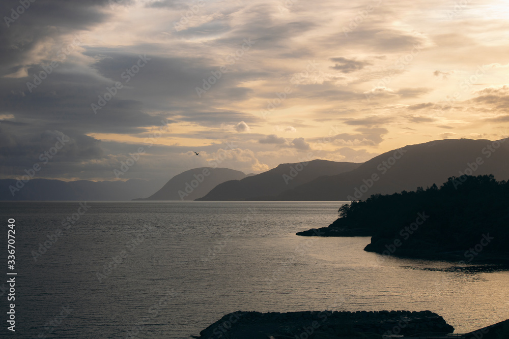 Sognefjord landscape in Norway in the morning