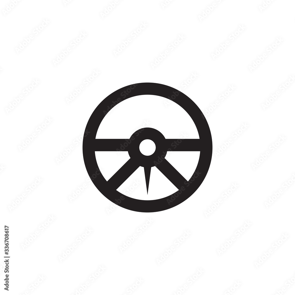 Car steering icon logo design template