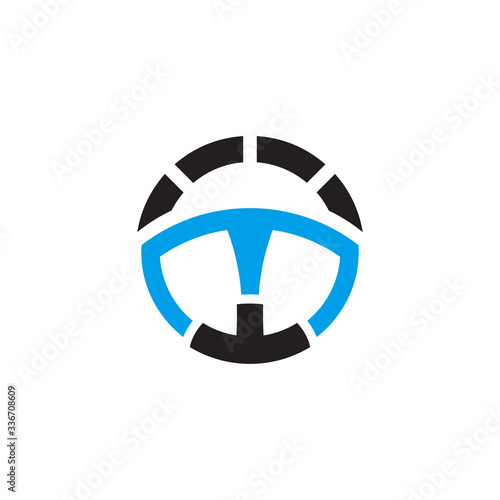 Car steering icon logo design template