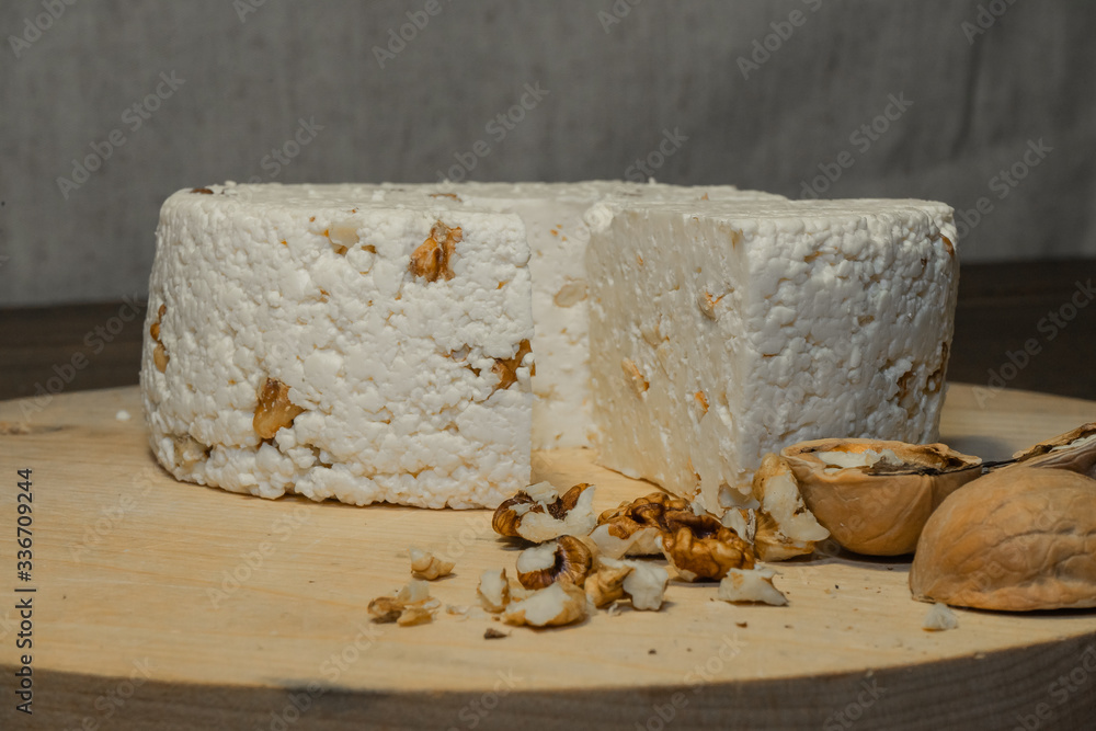 Cheese head and cut natural farm eco Cheese head and cut natural farm eco