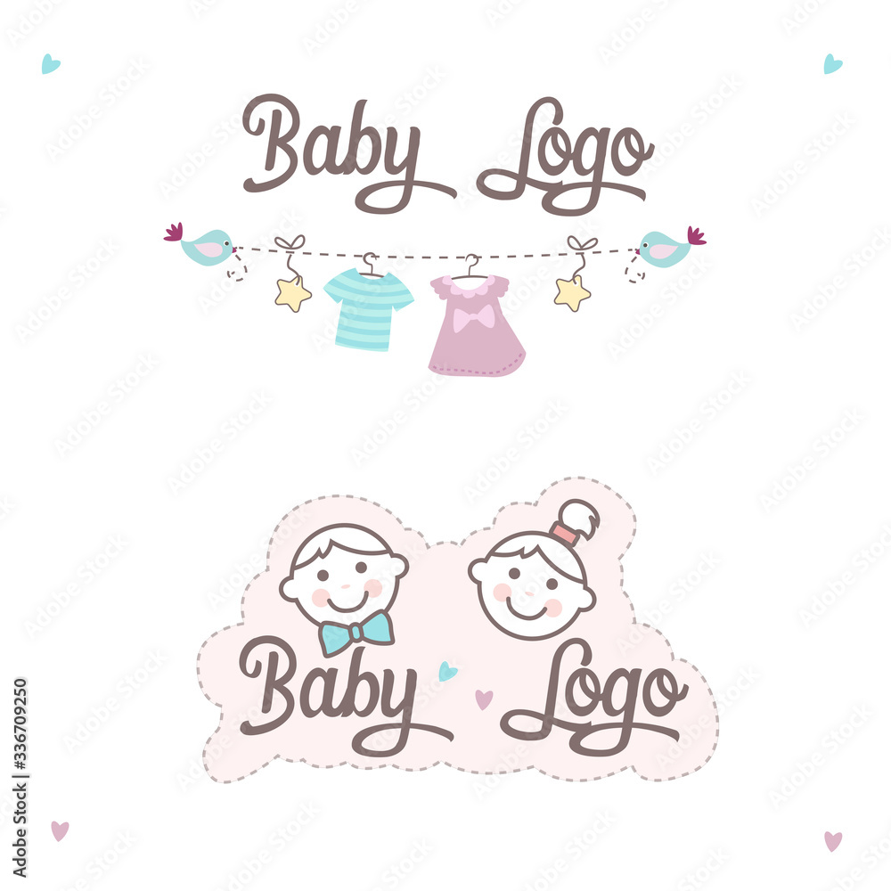 Vector children illustration for a logo. Vector children illustration for a logo.