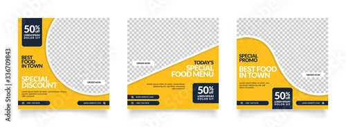 social media instagram post template for food promotion simple banner frame