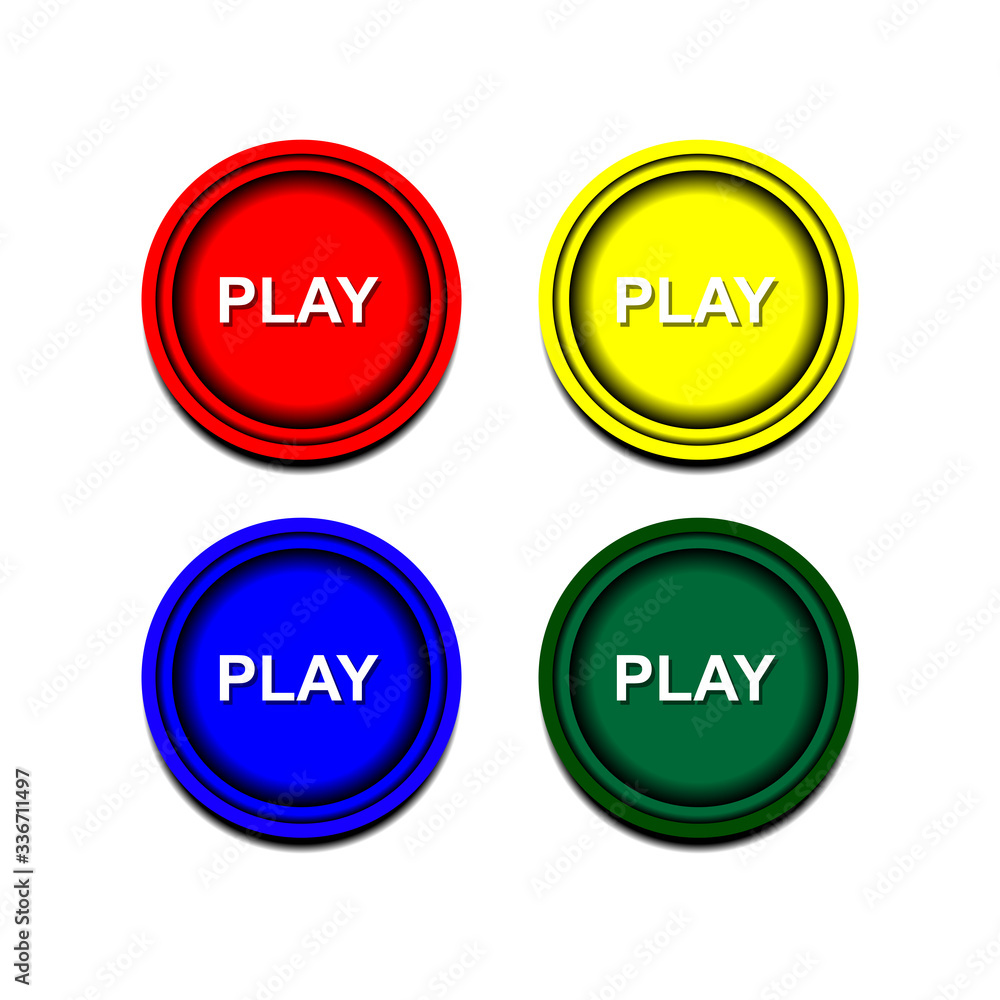 Vector illustration of play button in white background. buttons for games, web, etc. Vector illustration of play button in white background. buttons for games, web, etc.