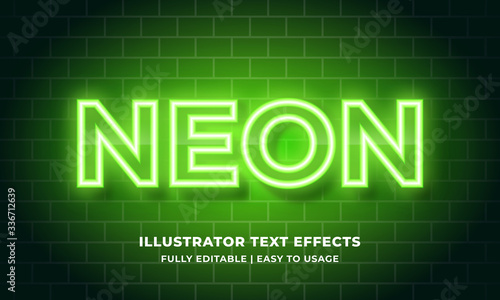 Green Neon 3d Text Effect
