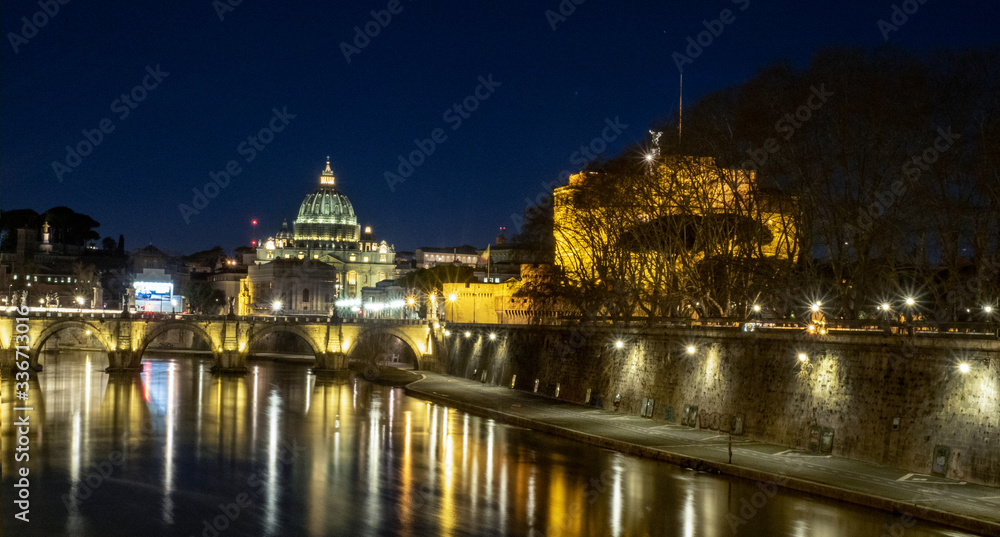 The Vatican from Ponte Umberto I at Night