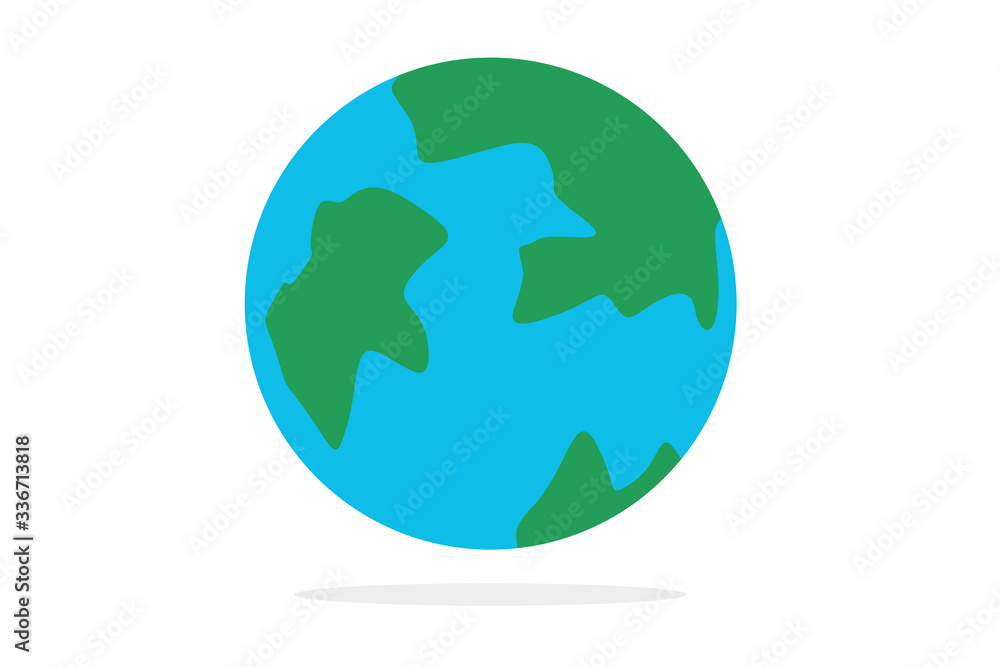 Green earth icon vector on white background Green earth icon vector on white background