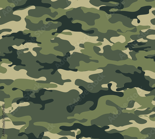 Camouflage. From the green spots. Modern design of fabric and clothing.