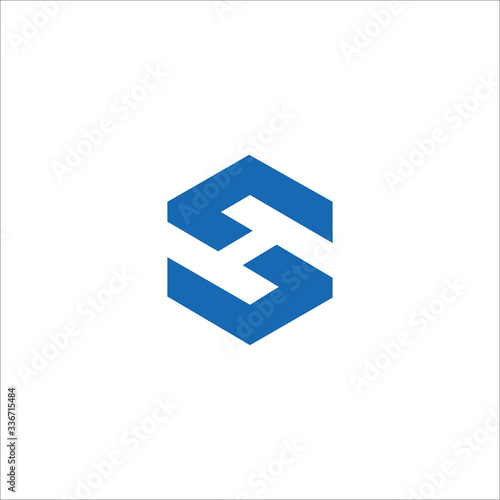 Initial letter hs logo or sh logo vector design template