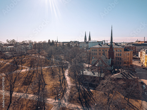 Picturesque sea landscape. Clear sunny day, aerial photography. helsinki. John's Church photo