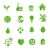 ecology green life icons set vector